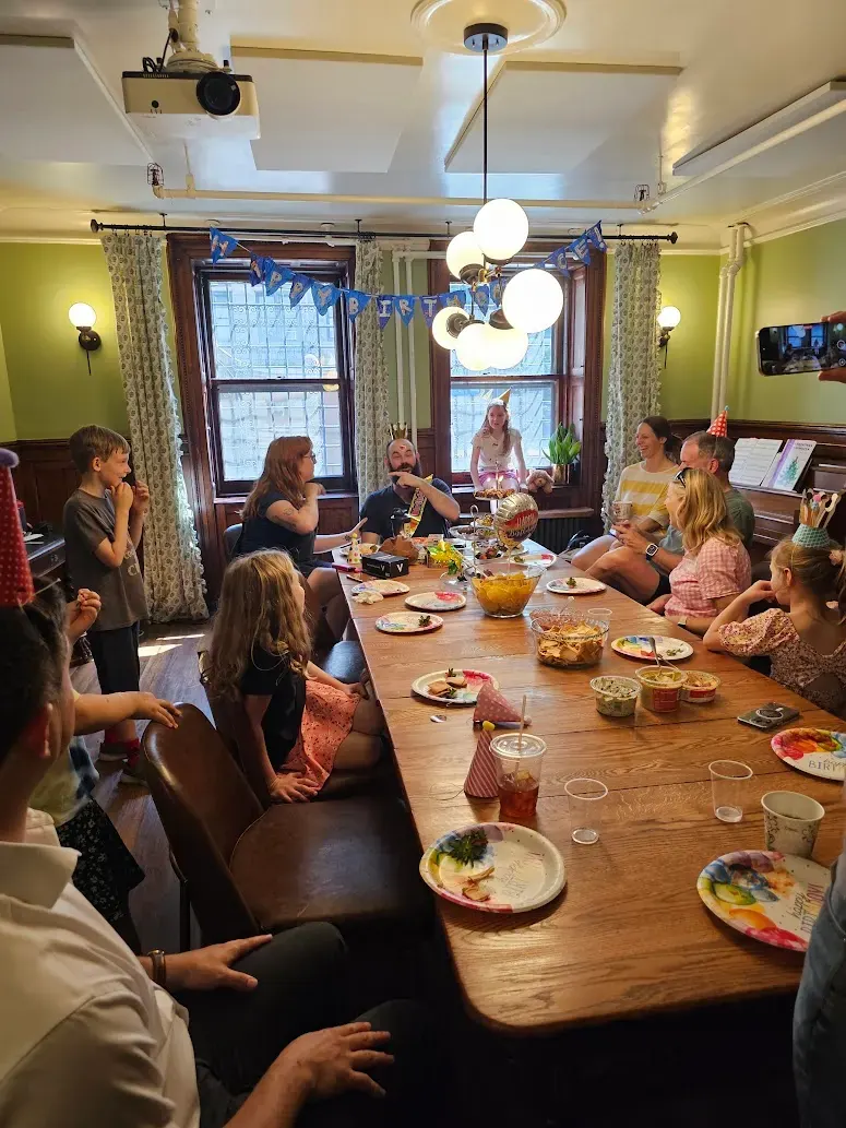 Sharing a meal together around the table